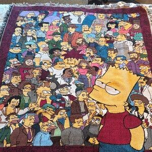 Colorful Simpsons Character Tapestry